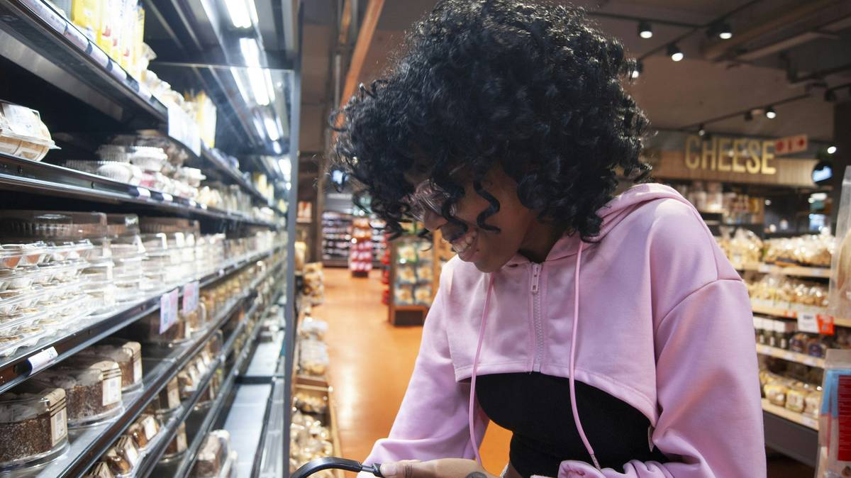 Cart full of discounted groceries at Tops Friendly Markets.