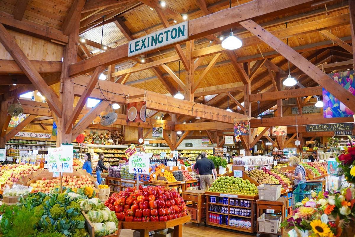 Better health food market shelf showing discounted organic produce with red markdown tags